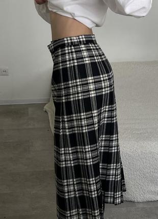 Шерстяная миди шотландская юбка на запах5 фото