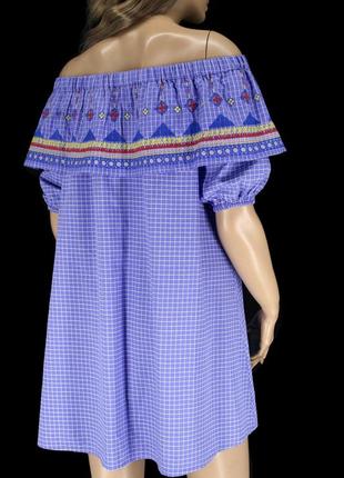 Оригинальное хлопковое платье мини "asos" в клеточку. размер uk6/eur34.8 фото
