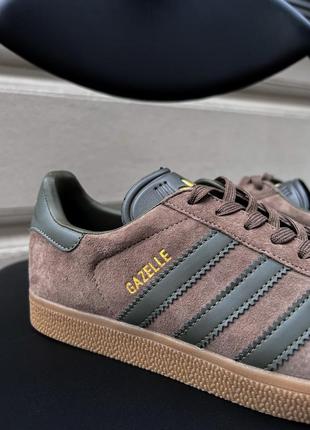 Кросівки adidas gazelle brown green8 фото