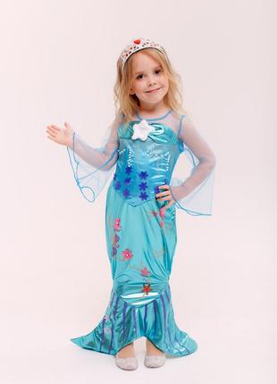 Платье русалочки ариэль зелено-голубое1 фото