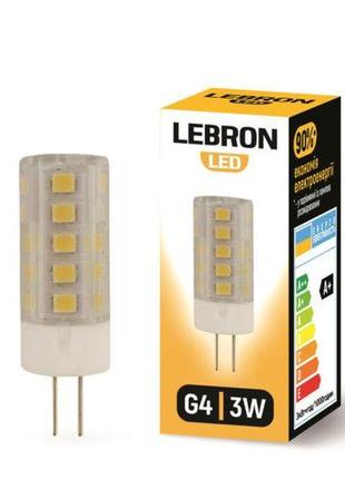 Led лампа lebron l-g4, 3w, g4, 4500k, 280lm, угол 360 °