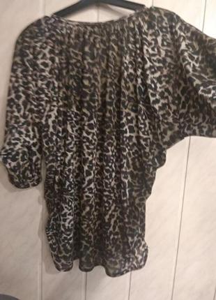 Mango блуза леопард летучая мышь. р.м трикотаж3 фото