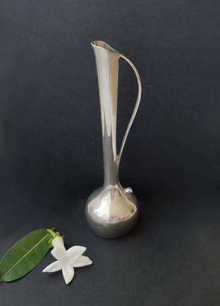 Винтажная посеребренная вазочка для цветка, япония3 фото