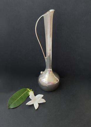 Винтажная посеребренная вазочка для цветка, япония4 фото