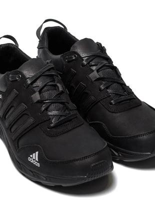 Кроссовки мужские кожаные adidas climacool black7 фото