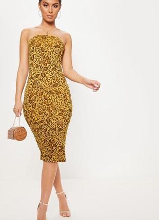 Леопардовое платье бандо. новое размер s-m