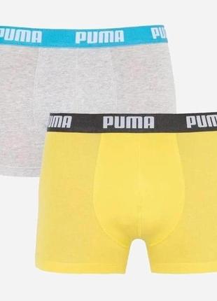 Трусы-боксеры puma basic boxer 2p серый, желтый муж xl 521015001-006 xl