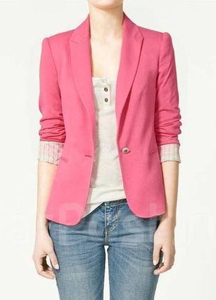 Ярко розовый жакет  пиджак от zara размер xs3 фото