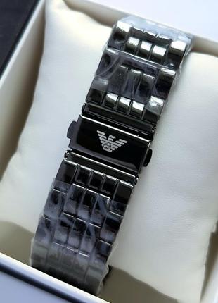 Стильные мужские часы черного цвета на металлическом браслете4 фото