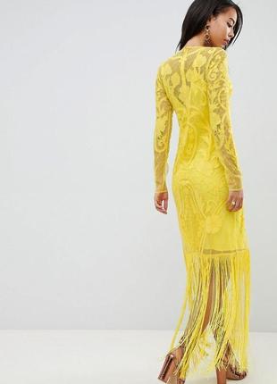 Эксклюзивное вышитое платье с бахромой6 фото