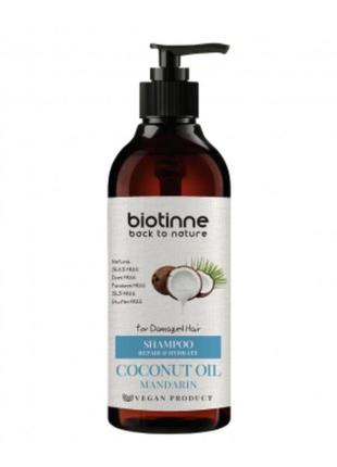 Шампунь biotinne кокосова олія та мандарин, 400 мл1 фото