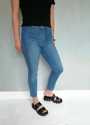 Чудові стрейчеві сині джинси skinny high waiste ankle denim2 фото