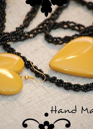 Сережки-сердечка ручної роботи