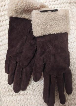 Замшевые перчатки4 фото
