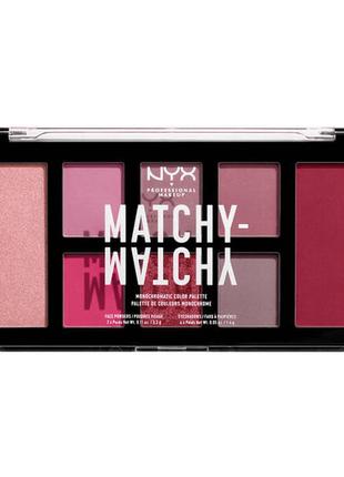 Палетка теней для век и пудр для лица nyx professional makeup matchy matchy1 фото