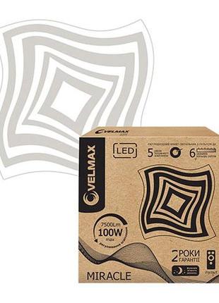 Led светильник velmax v-cl-miracle, 100w, smart, 3000k-6500k, 7500lm, пульт дистанционного управления