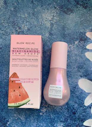 Glow recipe watermelon glow niacinamide dew drops сыворотка, придающая лицу сияние 15 мл1 фото