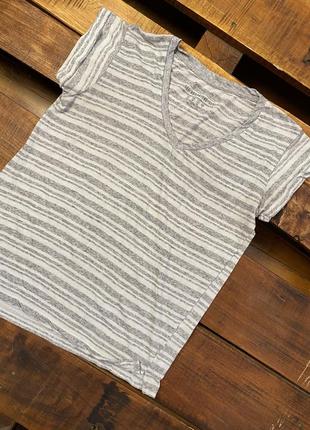 Женская полосатая футболка atmosphere (атмосфера хс-срр идеал оригинал бело-серая)