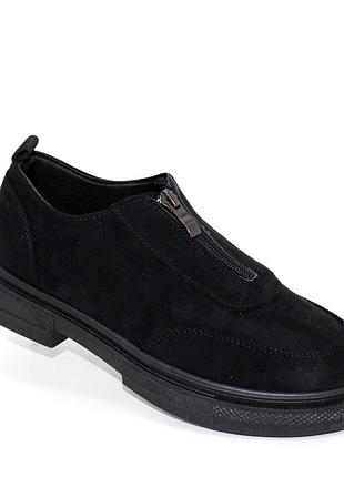 Жіночі замшеві туфлі на блискавці