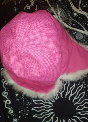 Дитяча шапочка зимова з хутром для дівчинки 8 - 12 місяців2 фото
