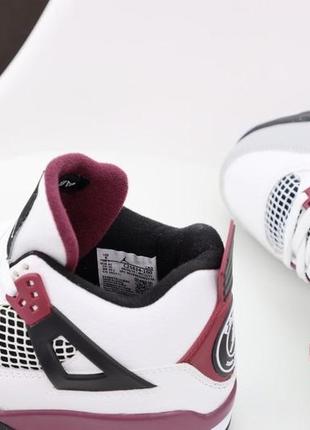 Женские кроссовки nike air jordan 4 retro psg white bordo 36-38-39-417 фото