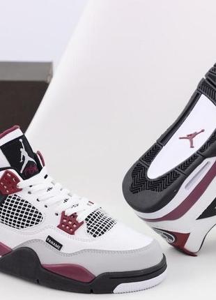 Женские кроссовки nike air jordan 4 retro psg white bordo 36-38-39-414 фото