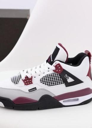 Жіночі кросівки nike air jordan 4 retro psg white bordo 36-38-39-41