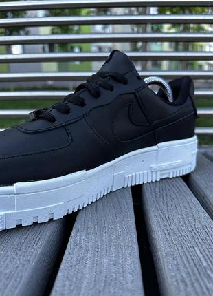 Nike air force cube кроссовки кожаные черно-белые 2