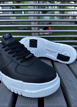 Nike air force cube кроссовки кожаные черно-белые 7