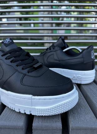 Nike air force cube кроссовки кожаные черно-белые 5