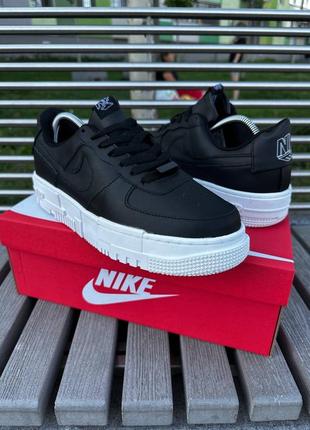 Nike air force cube кроссовки кожаные черно-белые 3