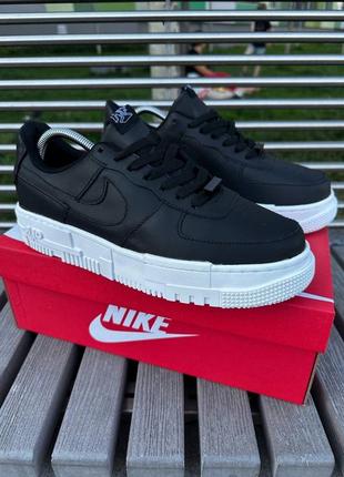 Nike air force cube кроссовки кожаные черно-белые 9