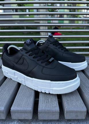 Nike air force cube кроссовки кожаные черно-белые 4