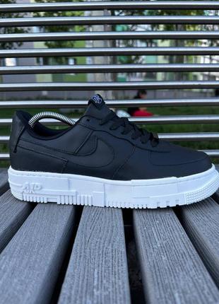 Nike air force cube кроссовки кожаные черно-белые 8