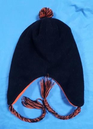 Теплая двойная шапка на флисе, 52-54-56,  repeat2 фото