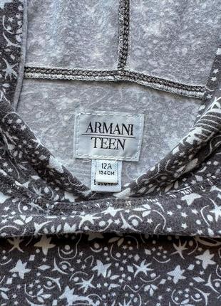 Детская тянущаяся футболка с длинным рукавом и капюшоном armani teen5 фото