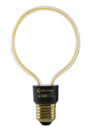 Led лампа velmax v-filament-decor-груша, 4w, e27, 2700k, 260lm