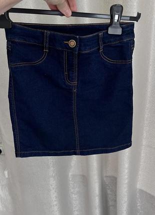 Джинсова синя спідниця на дівчинку в школу 7-8 років lc waikiki