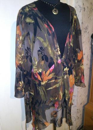 Красивая,асимметричная,воздушная блузка большого размера,marks&spencer,румыния6 фото