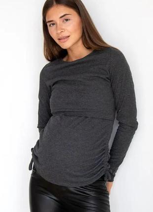 👑vip👑 джемпер для беременных и кормящих матусь джемпер в рубчик хлопковый джемпер5 фото