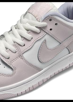 Nike sb dunk low retro white easy pink4 фото