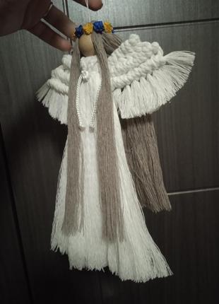 Янгол макраме оберіг українка україночка лялька з ниток3 фото