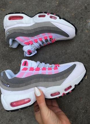 Женские кроссовки  nike air max 95 pink grey white