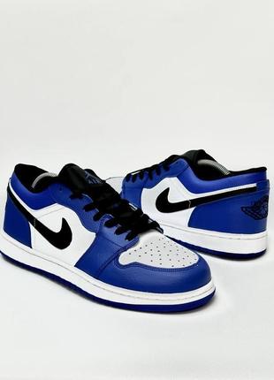 Nike air jordan 1 low кроссовки кожаные бело-синие