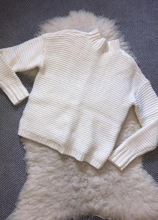 Gap оригинал крупной вязки свитер кофта косы молочный горловина шерсть шерстяной3 фото