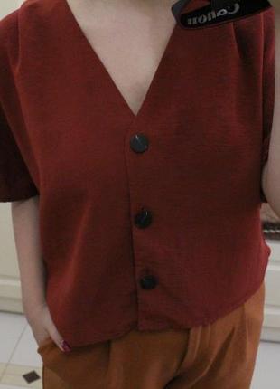 Бордова блуза на гудзиках3 фото