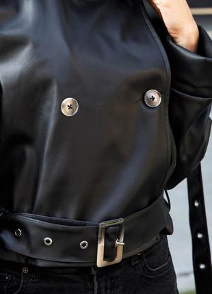 Куртка - косуха женская черная, куртка короткая,  на подкладке, демисезонная осенняя весенняя черная10 фото