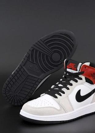 Женские кроссовки blue air DA3130-800 jordan 1 high grey black white red 36-37-38-39-40-41
