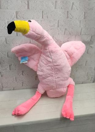М'яка плюшева іграшка — обіймашка рожевий фламінго, 70 см