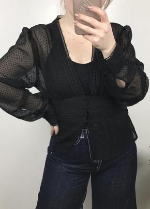 Вишукана блуза в горошок від zara